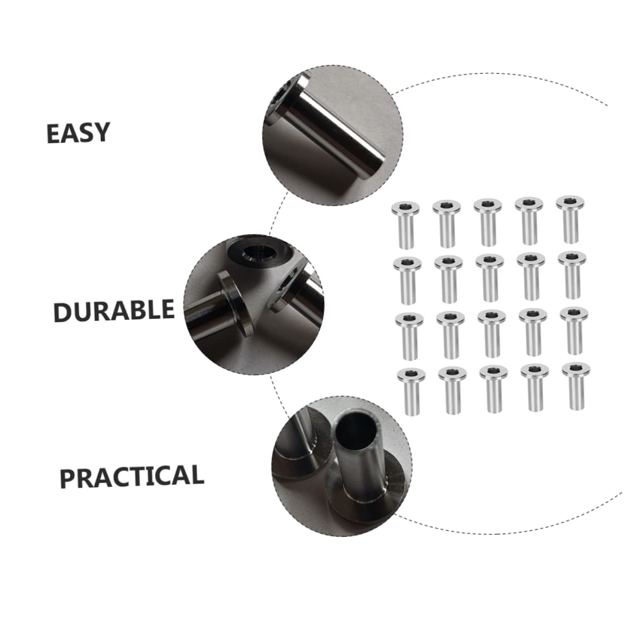 NUOBESTY 50Pcs Cable Protective Sleeves with Drill Bit Deck Cable Railing Kit for DIY Projects Weatherproof Wire Protector Tubing High Tensile Strength Cable Railing