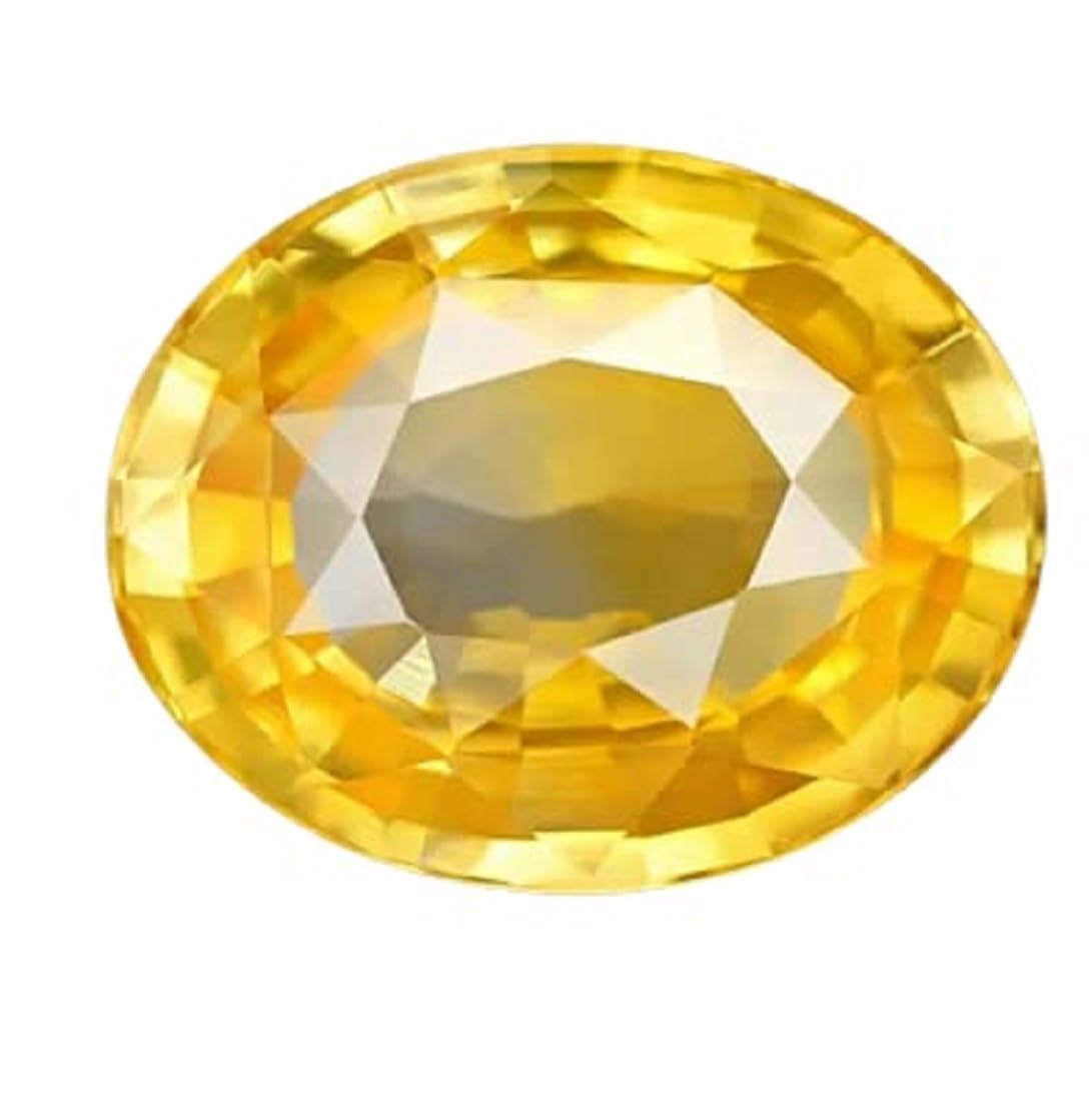 ANUJ SALES 7.25 Ratti 6.25 Carat Natural Yellow Sapphire Stone with Lab Certified Card Natural Yellow Sapphire Stone/Original Ceylon Quality Pukhraj Gemstone for Men's and Women's-image-21