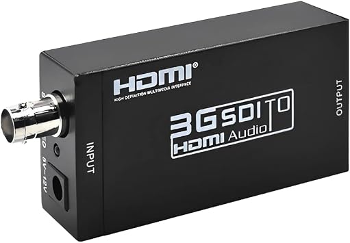 Groza SDI to HDMI Converter, 3G SDI to HDMI Audio Video Adapter, Support SD-SDI, HD-SDI and 3G-SDI Signals for Camera Detector