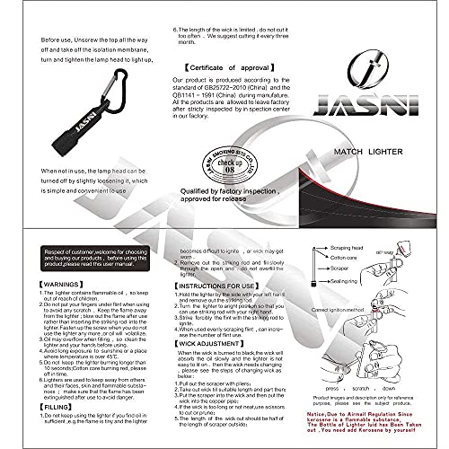 Jasni Keychain Multitool With Flint Metal Matchstick Fire Starter Bottle Opener Mountaineering Buckle Mini Flashlight Car Key Rings Kerosene Refillable Lighter Edc Gift Ideas Emergency #TOP7