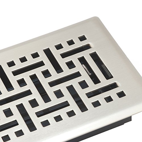 Accord Ventilation Amfrsnb210 Wicker Design Floor Register, Satin Nickel, 2" X 10" #TOP3