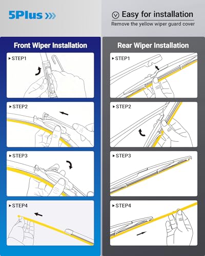 Image of Wipers Replacement for Ford Edge 2007-2014,Lincoln MKX 2007-2015 Windshield Wiper Blades,26 inch+20 inch Windshield Wipers with 14 inch Rear Wiper Blade - Factory Fit & All-Season OEM Quality (Pack of 3)