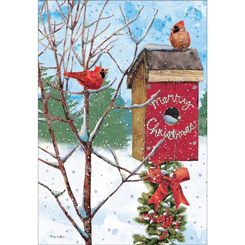 Cartes de Noël Lang Merry Birdhouse correspondance hivernale et vœux illustrés