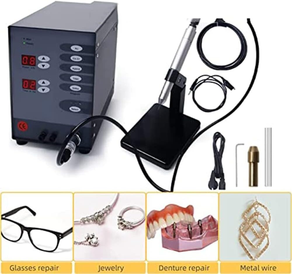 Automatic spot welding machine 110V/220V pulse argon arc welding machine jewelry welding machine spot welding machine, spot welding machine with foot pedal for jewelry repair gold and hardware workpie