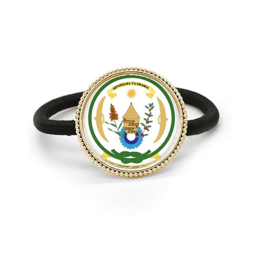 Corbata de pelo Ruanda emblema de plata cinta de goma elástica 4