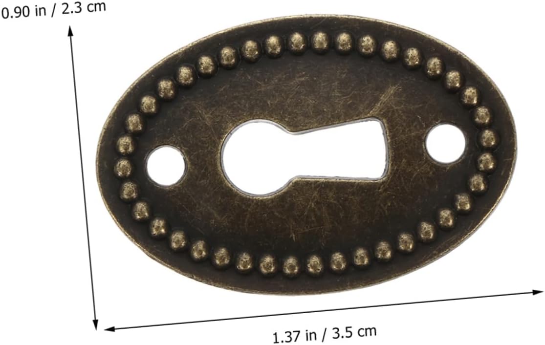 Operitacx 30pcs Stamped Keyhole Plates Keyhole Covers with Finish for Antique Furniture Protection Design for Cabinets and Dressers