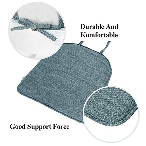 Baibu Set Of 4 Super Soft Metal Dining Chair Pads Bar Stool Cushion With Ties For Metal Chairs Or Bar Stools - 4 Cushions Only (Light Blue, 14X14X1.5In) #TOP3