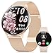 2026 Smartwatch Damen mit Telefonfunktion,1,43 zoll Amoled Touchscreen Fitnessuhr Damen mit 120+ Sportmodi,Herzfrequenz,SpO2... Wasserdicht Sportuhr für Android iOS,Gold