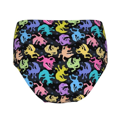 Colorful Axolotls In Waves And Bubbles Girls' Underwear Soft Cotton Little Girls Panties Comfort Briefs2