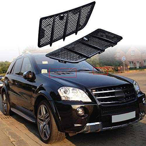 Pair Hood Vent Bezels Air Hood Scoop Body Kit Left&Right Side, Engine Hood Air Vent Outlet Cover Trim Black Compatible with 08-11 Mercedes W164 ML350 ML450 ML550 ML63 AMG GL320 GL350 GL450 GL550