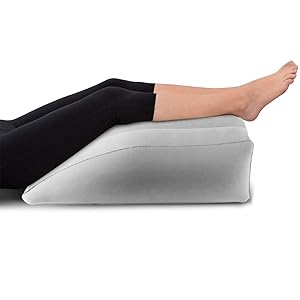 Almohada para Piernas, Cojín Cuña Elevar Piernas Cansadas, Mejora la Circulación, Cojín Piernas Dormir, Cuña Reposapiernas Confort (Gris)
