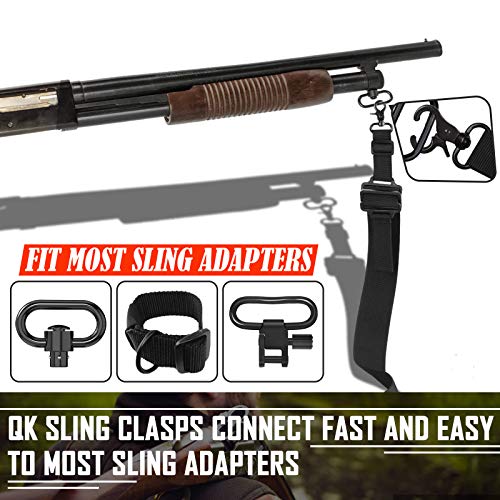 Bedone Shotgun Sling With 15-Round(12 Gauge) Shellholder, Metal Hooks And Mil-Spec Swivels Adapters(Studs Included), Adjustable Strap Length Gun Sling For Shotgun, Hunting #TOP2