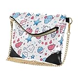 GuoChe - Bolsos de mano de piel sintética para mujer, elegantes monederos de noche para viajes, 4 de julio, Día de la Independencia, estilo kawaii