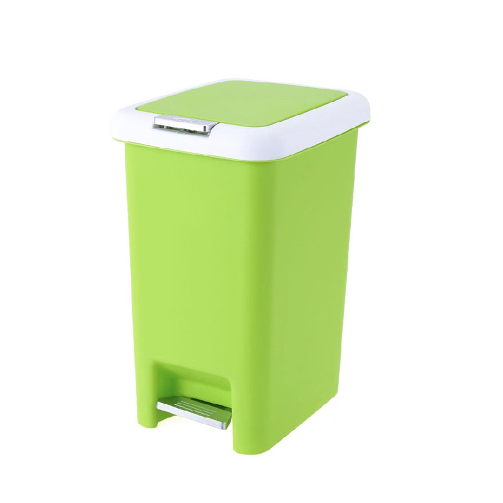 Portable Living Room Foot-Operated Kitchen high-Capacity Trash can Portable Plastic Rice White Recycling Barrels Can Recycler (Size : 15L-Black) (10L)