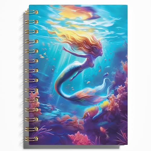Carnet à spirales sirène avec feuilles épaisses et ouverture à plat
