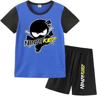 Ninja Kidz Kids Summer T Shirts and Shorts 2pcs Clothing Sets Ninja Kidz Pjs shirts for Boys Girls