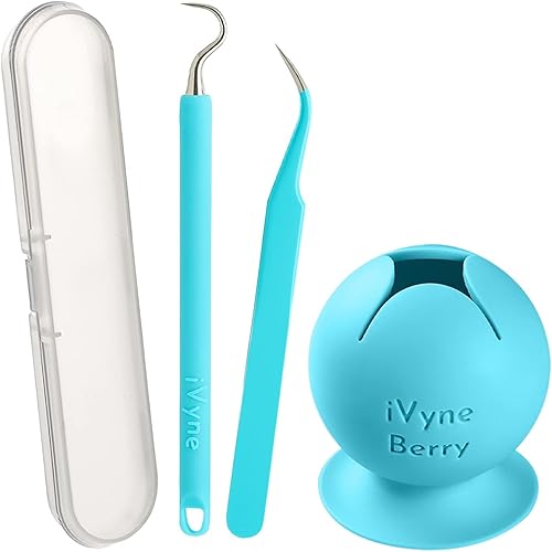 iVyne Herramientas de desmalezado de bayas y silicona para vinilo, soporte de colector de desmalezado de vinilo con succión, pinzas para