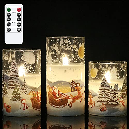 Bougies de Noël vacillantes à piles avec télécommande 10 touches