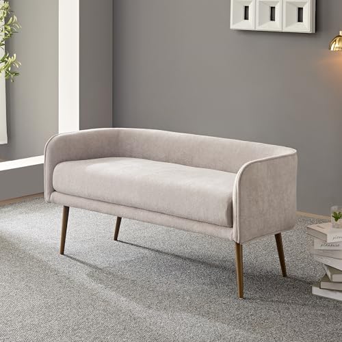 Forshare Bedroom Bench with Low Back, Inside Metal Frame, Extra