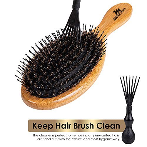 Thicktails Boar Bristle Hair Brush - Oval With Nylon Pins. Premium Gift Set. Bamboo Paddle Detangler Brush, Detangling Hairbrush Adds Shine Brushes, Daily Use For Conditioning Improves Hair Texture… #TOP7