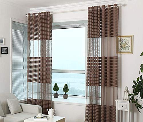 Tenda Semitrasparente per Finestra, per Camera da Letto, Balcone, Tenda Drappeggio, Trattamento Morbido e Sicuro per i Bambini, Poliestere, 100 * 270CM