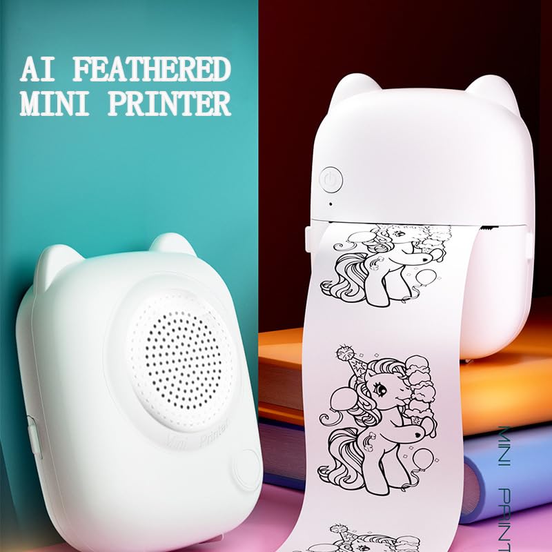 Image of AI Voice Bluetooth Mini Thermal Printer, Inkless Pocket Sticker Maker | Inkless pocket label printer for notes and stickers, ideal for home, school, office and travel daily study sorting use