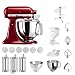 Produktbild KitchenAid Küchenmaschine Artisan, 5KSM175PS, Pasta Paket inkl. TOP Zubehör: Nudelvorsatz mit 3 Walzen, Pastapresse (kurz) mit 6 Aufsätzen, Nudeltrockner und Standardzubehör (Liebesapfel Rot)