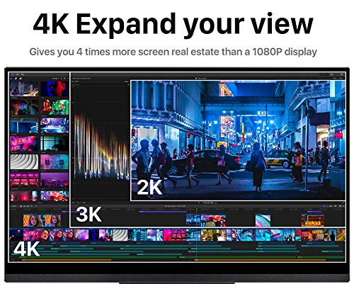 4K Portable Monitor Touchscreen - 15.6 Inch Uhd Multi Touch Auto-Rotating Hdr Freesync Usb-C Portable Display With Kickstand Type-C Mini Hdmi For Laptop Pc Phone Mac Surface Xbox Ps4 Switch (Renewed) #TOP5