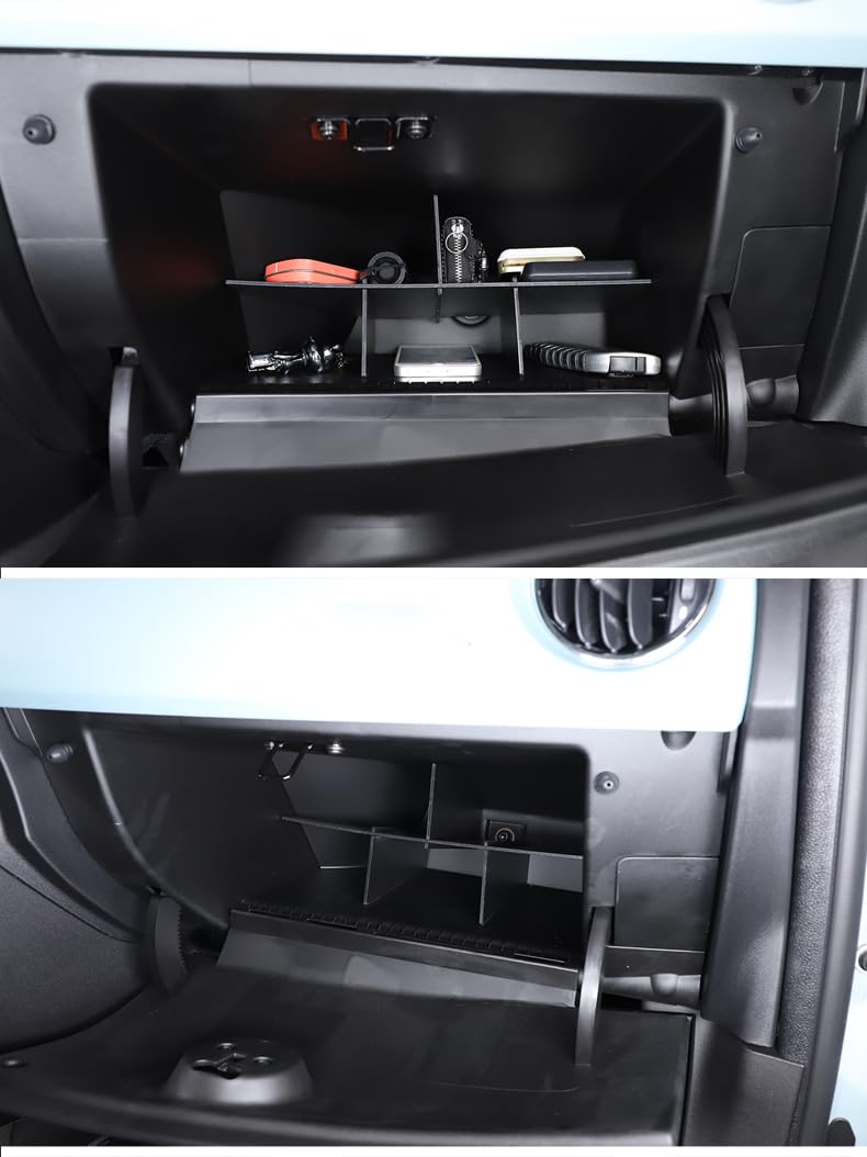 PIUGILH Handschuhfach Trennwänden Organizer Geeignet für Fiat 500 Abbas 595 695 2016-2024,Handschuhfach-Intervalleinsatz Organizer,für Fiat 500 Innenausstattung Zubehör