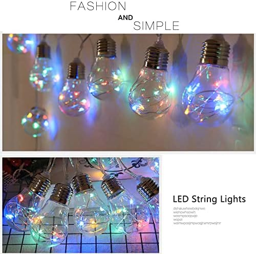 AUHOU 5 m Fairy Lights Balls Fairy Lights Bulbs with 10 Bulbs Battery Operated Waterproof for Indoor Outdoor Balcony Garden Wedding Party Christmas Decoration - Rainbow Colours