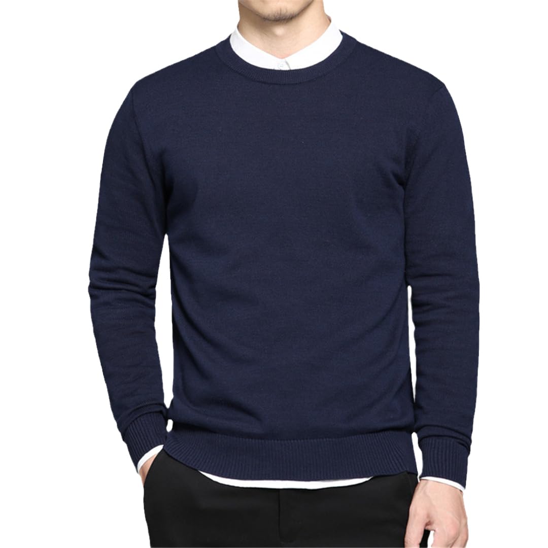 Rfmfkkg Maglioni Pullover da Uomo Semplici Maglioni in Cotone con Scollo A O Maglioni Sottili Maglieria