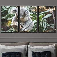 3 Piece Framed Canvas Wall Art Cuddle Up Rustic Urban Canvas Prints Home Artwork Decoration for Living Room,Bedroom - 16