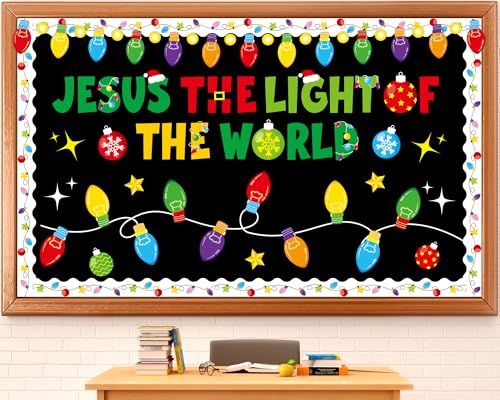 Christmas Bulletin Board Decorations Christian Jesus The Light of The