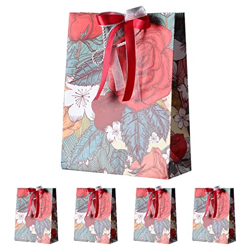 GreenGee ラッピング 袋 紙袋 手提げ 5枚 縦型 2532 プレゼント用 ギフトバッグ 可愛い プレゼント用の袋 ギフト バッグ 手提げバッグ 紙袋 小 引き出物袋 クリスマス 誕生日 包装 バレンタイン 包装紙 高級クラフト 紙袋 プレゼント用 返礼品用 景品用 贈り物 お祝い ラッピング袋 コウシンバラ柄