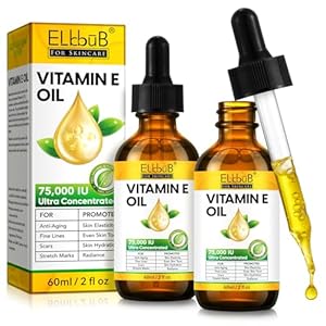 Natural Vitamin E Oil – 75,000 IU Ultra Concentrated – Moisturizes, Fades Scars & Stretch Marks, Anti-Aging & Skin Hydration – For Face, Body, Hair, and Nails