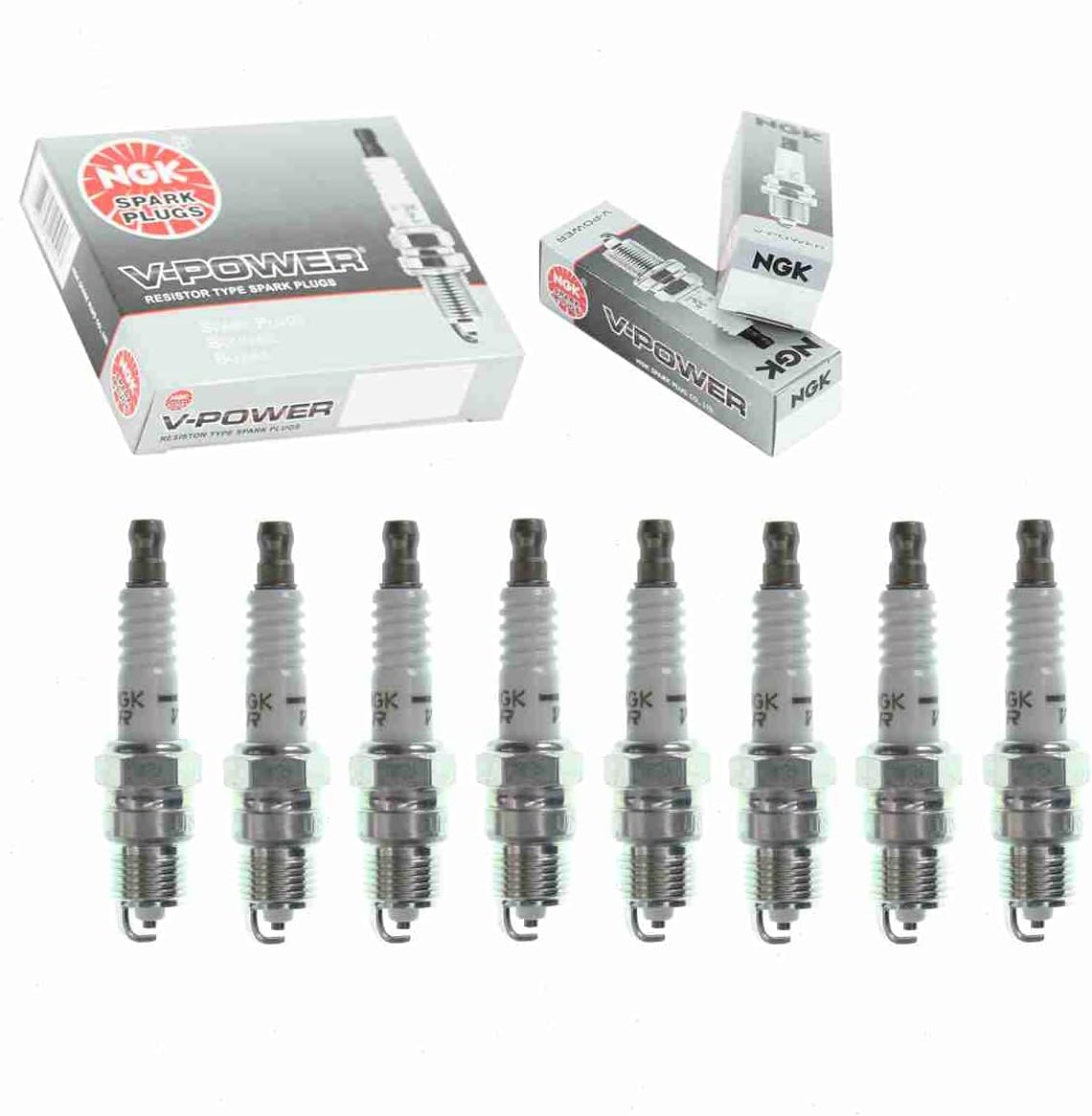 8 pc NGK V-Power Spark Plugs compatible with Chevrolet Blazer 5.0L 5.7L V8 1987-1994