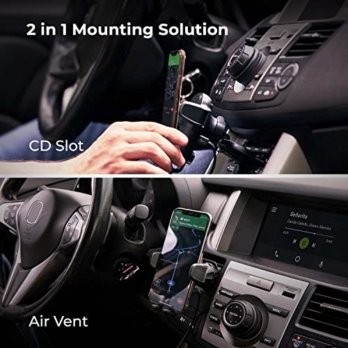 Iottie Auto Sense Qi Wireless Car Charger - Automatic Clamping Wireless Charging Cd Slot & Air Vent Phone Mount Combo For Google Pixel, Iphone, Samsung Galaxy, Huawei, Lg, And Other Smartphones #TOP6