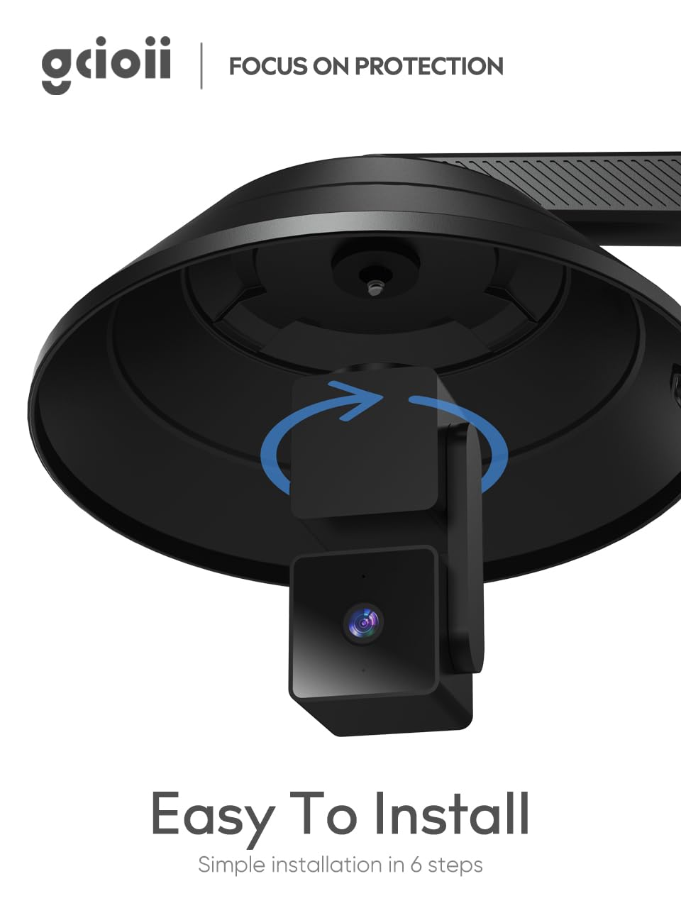Gcioii Wandhalterung und wetterfeste Schutzhülle für WYZE Cam Pan V3/V2/V1, Blink Mini Pan-Tilt, Eufy Cam E220, Kasa Indoor Pan und Tapo C200 (1 Packung schwarz, Kamera nicht im Lieferumfang