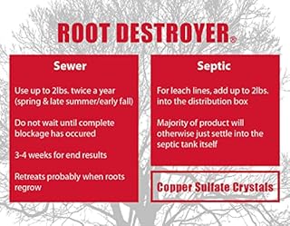 Root Destroyer - 5lbs - Root Killer for Sewer, Pipe & Drain Lines, Septic Tanks and Septic Systems - Stops New Growth & Safe for All Plumbing - Pure Copper Sulfate Crystals