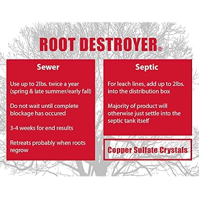 Root Destroyer 2lbs- Root Killer for Sewer & Pipe Lines- Stops New Growth Safe for All Plumbing