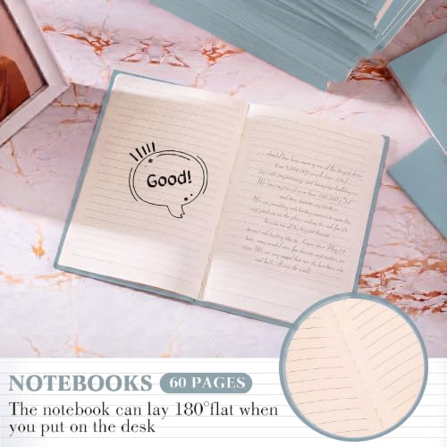 Image of Mimorou 100 Pcs A5 Journals Notebooks Bulk,Lake Blue,Lined | Kraft Softcover Small Notebooks 5.5 Inch x 8.3 Inch Notepads with 60 Page 30 Sheet for Writing Sketch Travel Office Supplies