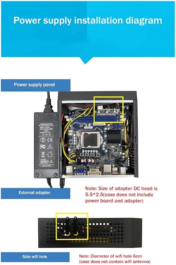 1Pcs M09 HTPC Host Mini ITX Computer Chassis DC Power Supply Industrial Control Chassis Home Desktop Computer Case
