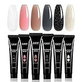 GAOY Poly Gel Set, Nail Extension Gel kit, 6 Colors Clear Black Builder Gel Nail Enhancement Gel for Beginner & Professional Nail Art Salon DIY at Home