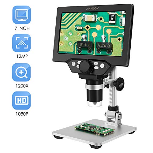7 inch LCD Digital Microscope ANNLOV 1-1200X USB Maginfication 12MP Handheld Electronic Coin