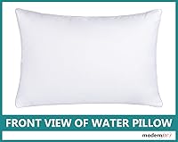 Vista 8 de Modern Joe's - Lujosa almohada de agua tamaño Queen (20 x 28), con relleno de fibra de apoyo adicional. Soporte ortopédico ajustable y almohada