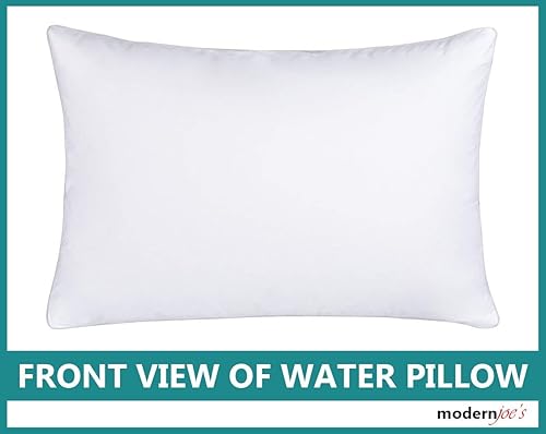 Miniatura 8 de Modern Joe's - Lujosa almohada de agua tamaño Queen (20 x 28), con relleno de fibra de apoyo adicional. Soporte ortopédico ajustable y almohada