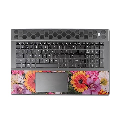 Image of MightySkins Carbon Fiber Skin Compatible with Alienware M18 R1 (2023) Full Wrap Kit - Watered Flowers | Protective, Durable Textured Carbon Fiber Finish | Easy to Apply | Made in The USA