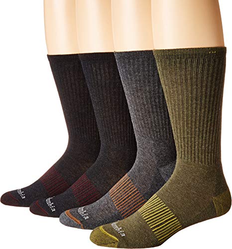 Columbia Heather Rib Crew 4-Pack Nori Assorted 10-13 (Shoe Size 6-12 US Men's)