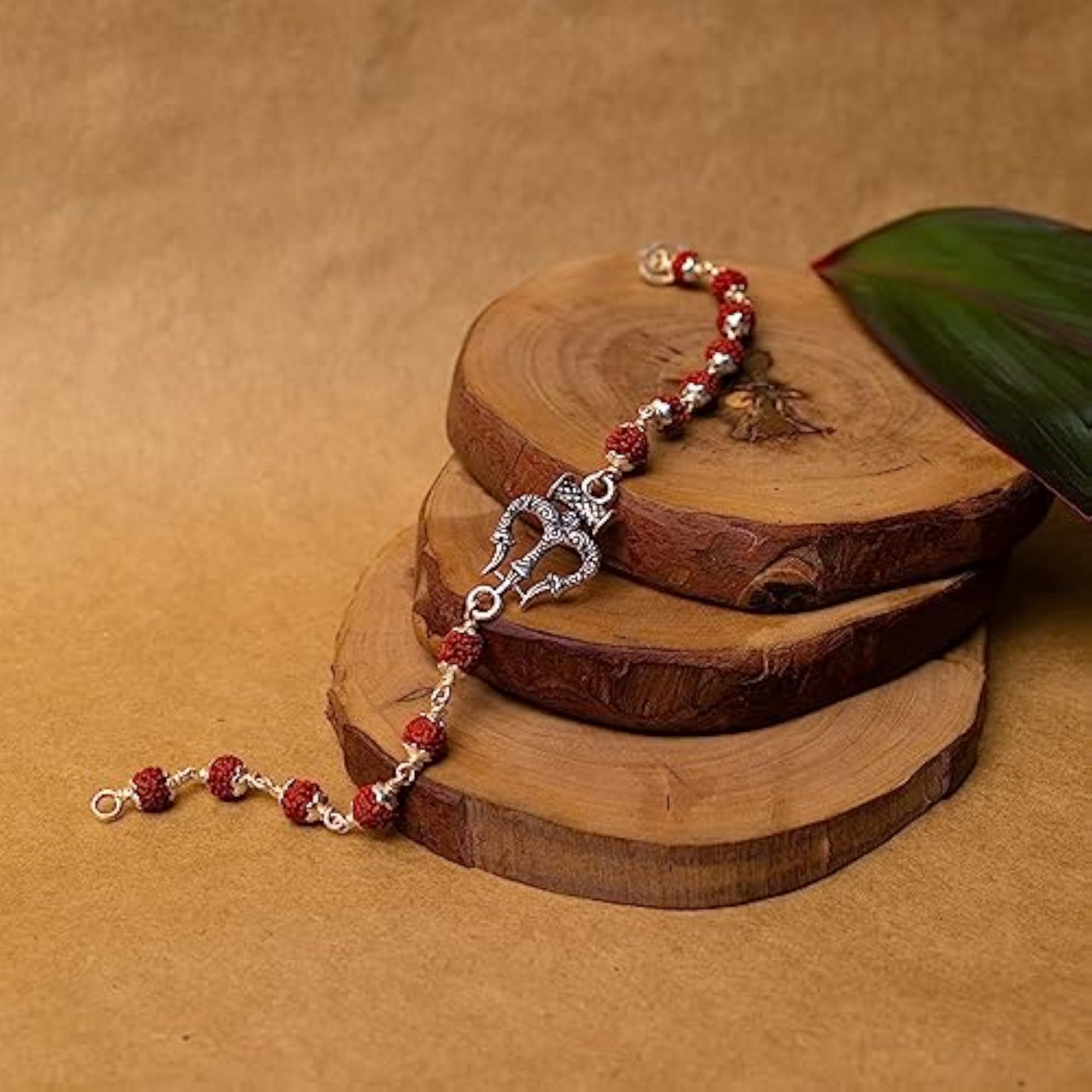 Pure Silver Rudraksh Rakhi Bracelet Combo Set for Brother