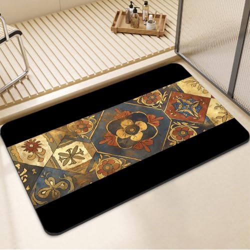 Tapis de douche lavable taupe 60x90cm super absorbant et fin - 2